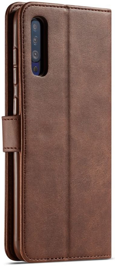 Samsung Galaxy A70 Stand Portemonnee Bookcase Hoesje Donkerbruin afbeelding 4