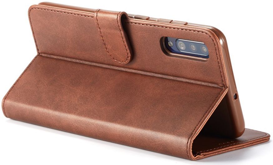 Samsung Galaxy A70 Stand Portemonnee Bookcase Hoesje Donkerbruin afbeelding 9