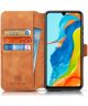 Huawei P30 Lite Retro Portemonnee Hoesje Bruin