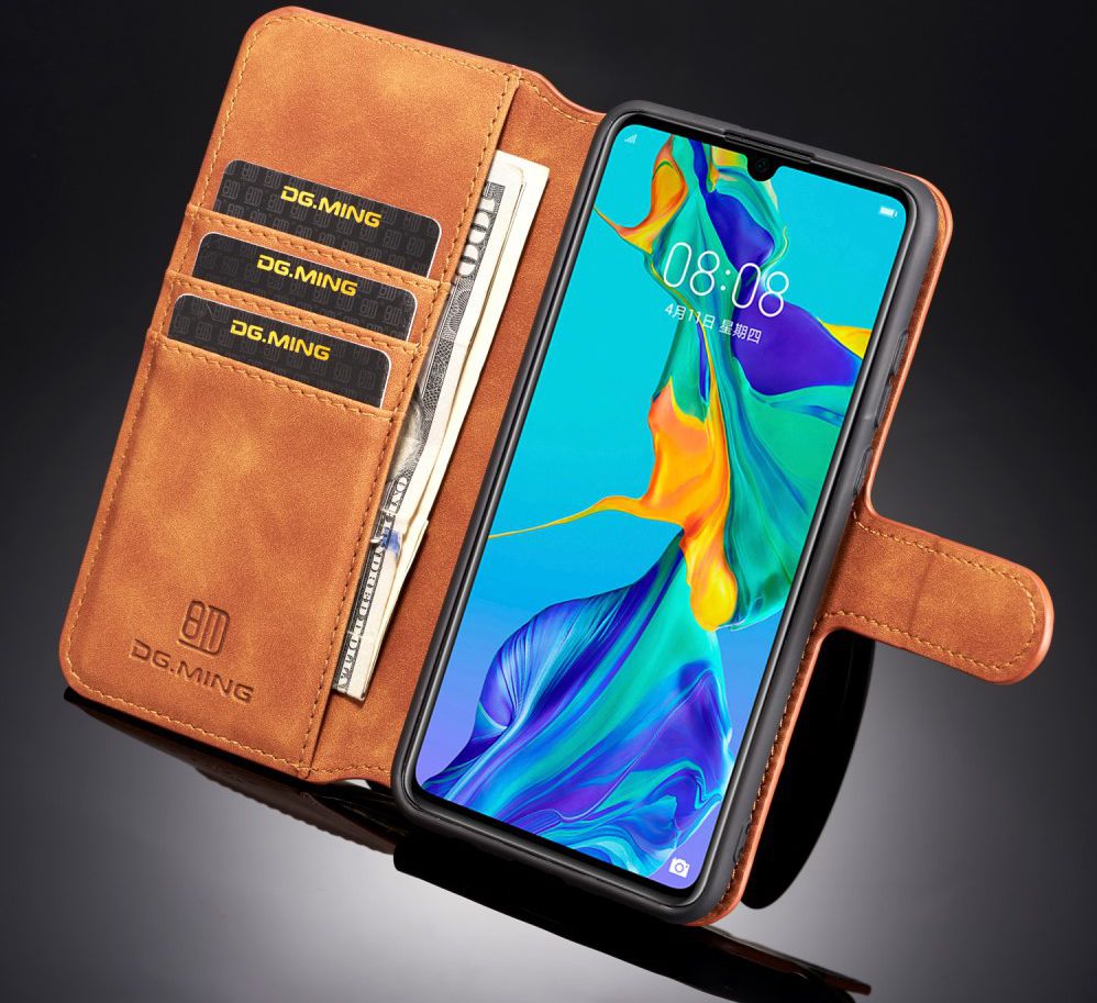 Huawei P30 Lite Retro Portemonnee Hoesje Bruin afbeelding 4
