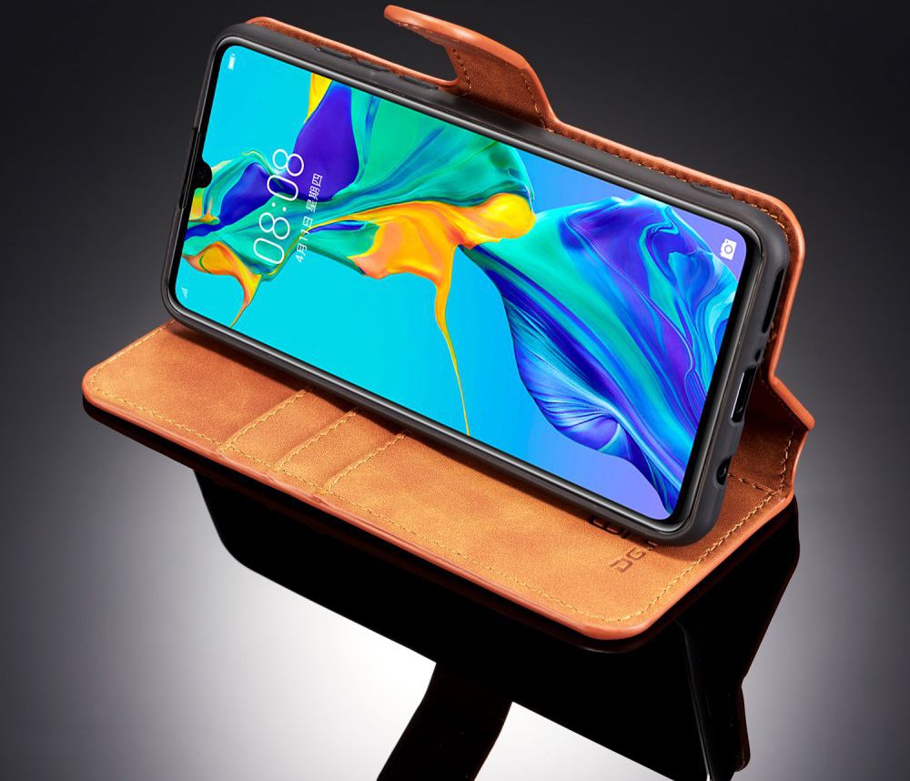 Huawei P30 Lite Retro Portemonnee Hoesje Bruin afbeelding 5