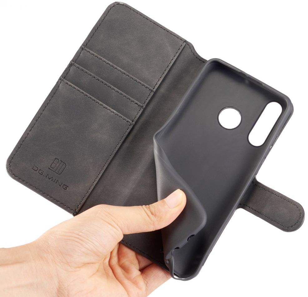 Huawei P30 Lite Retro Portemonnee Hoesje Zwart afbeelding 3