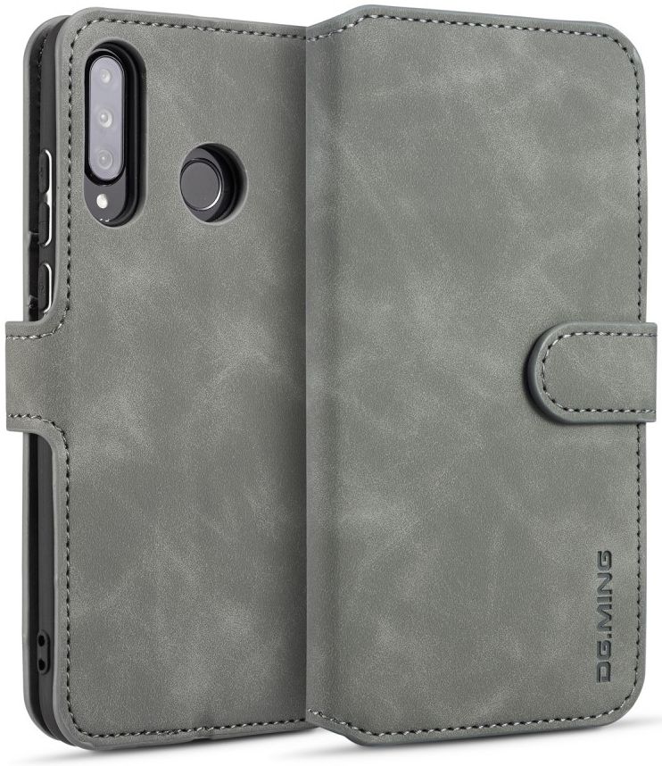 Huawei P30 Lite Retro Portemonnee Hoesje Grijs afbeelding 2