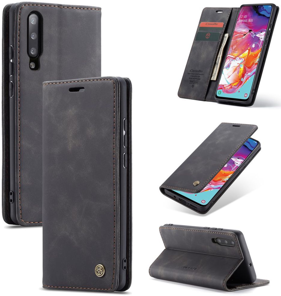 Samsung Galaxy A70 Retro Portemonnee Hoesje Zwart afbeelding 10