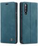 Samsung Galaxy A70 Retro Portemonnee Hoesje Blauw