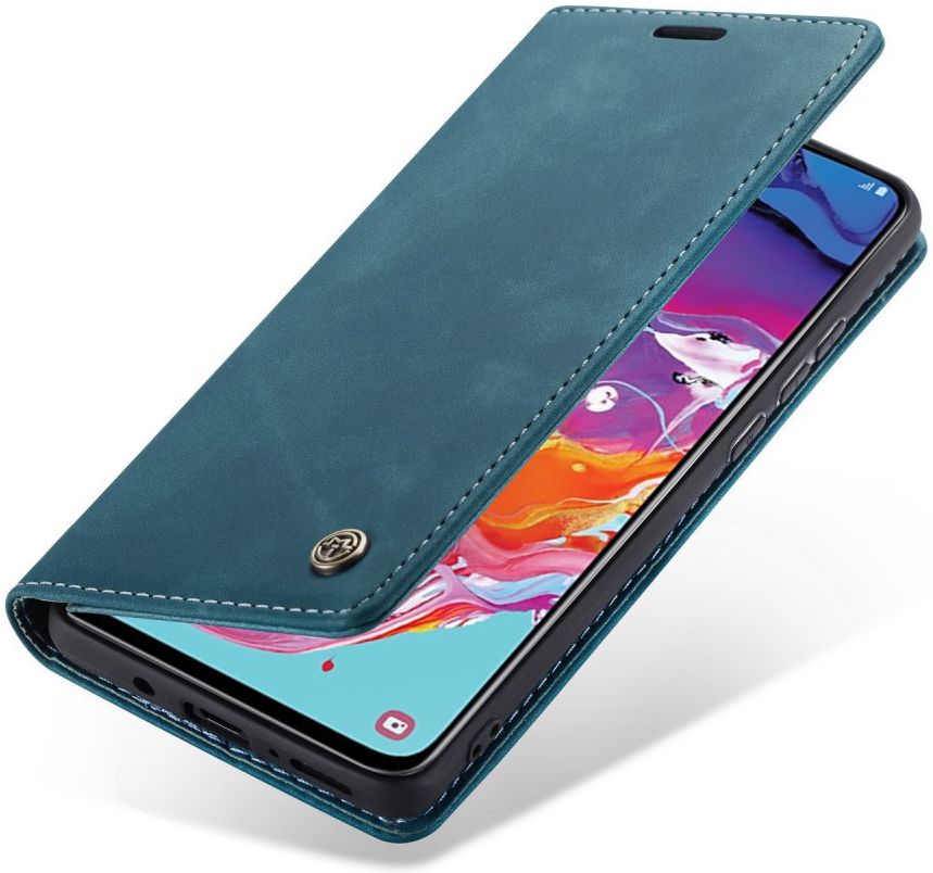 Samsung Galaxy A70 Retro Portemonnee Hoesje Blauw afbeelding 9