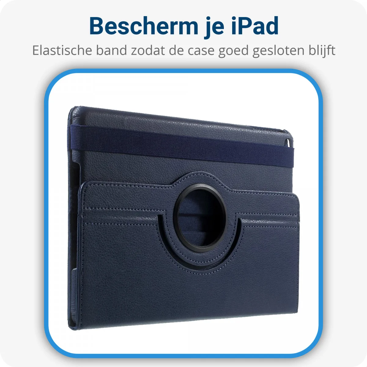 Apple iPad 2017 / 2018 / Air / Air 2 360° Draaibare Hoes Donker Blauw afbeelding 4