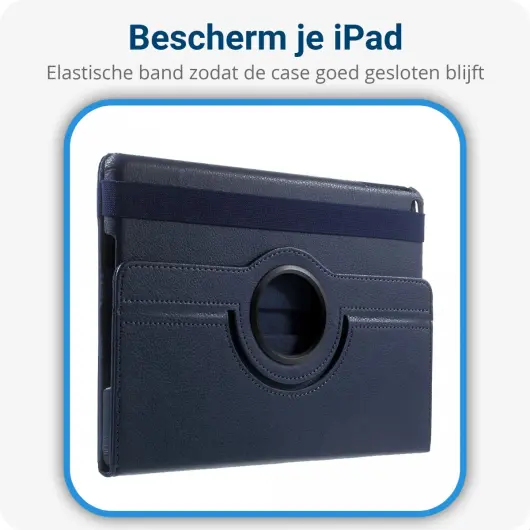 Apple iPad 2017 / 2018 / Air / Air 2 360° Draaibare Hoes Donker Blauw afbeelding 4