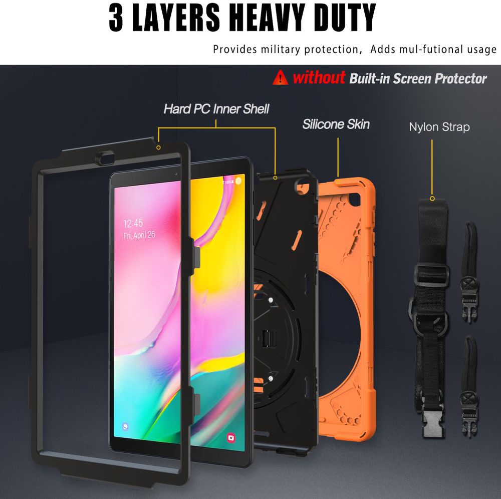 Samsung Galaxy Tab A 10.1 (2019) Hybride Kickstand Hoesje Oranje afbeelding 2