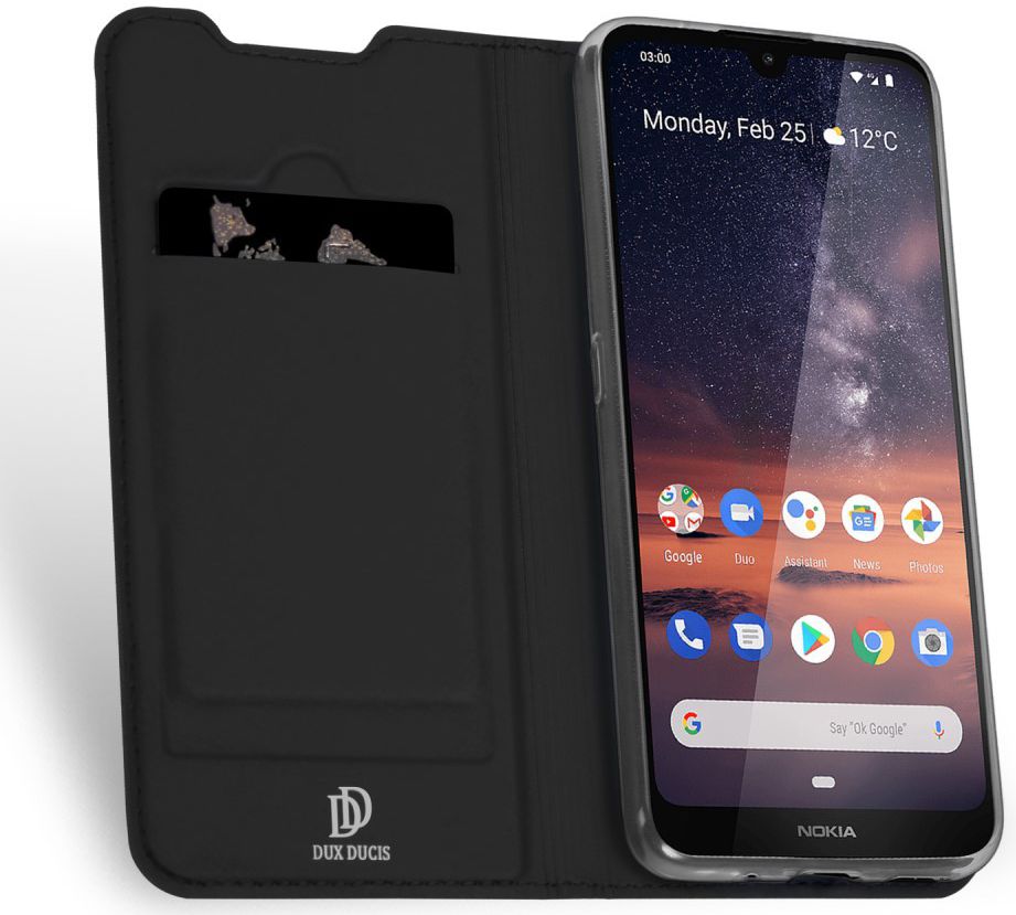 Dux Ducis Nokia 3.2 Bookcase Hoesje Zwart afbeelding 2