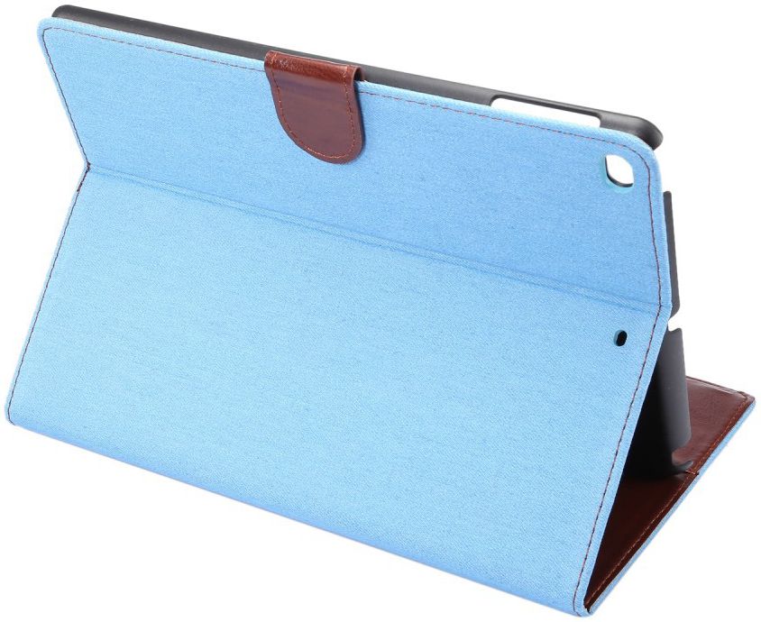 Apple iPad 2017 / 2018 / Air / Air 2 Jeans Portemonnee Hoesje Blauw afbeelding 3