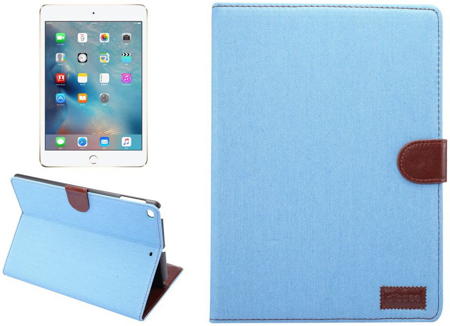 Apple iPad 2017 / 2018 / Air / Air 2 Jeans Portemonnee Hoesje Blauw afbeelding 7