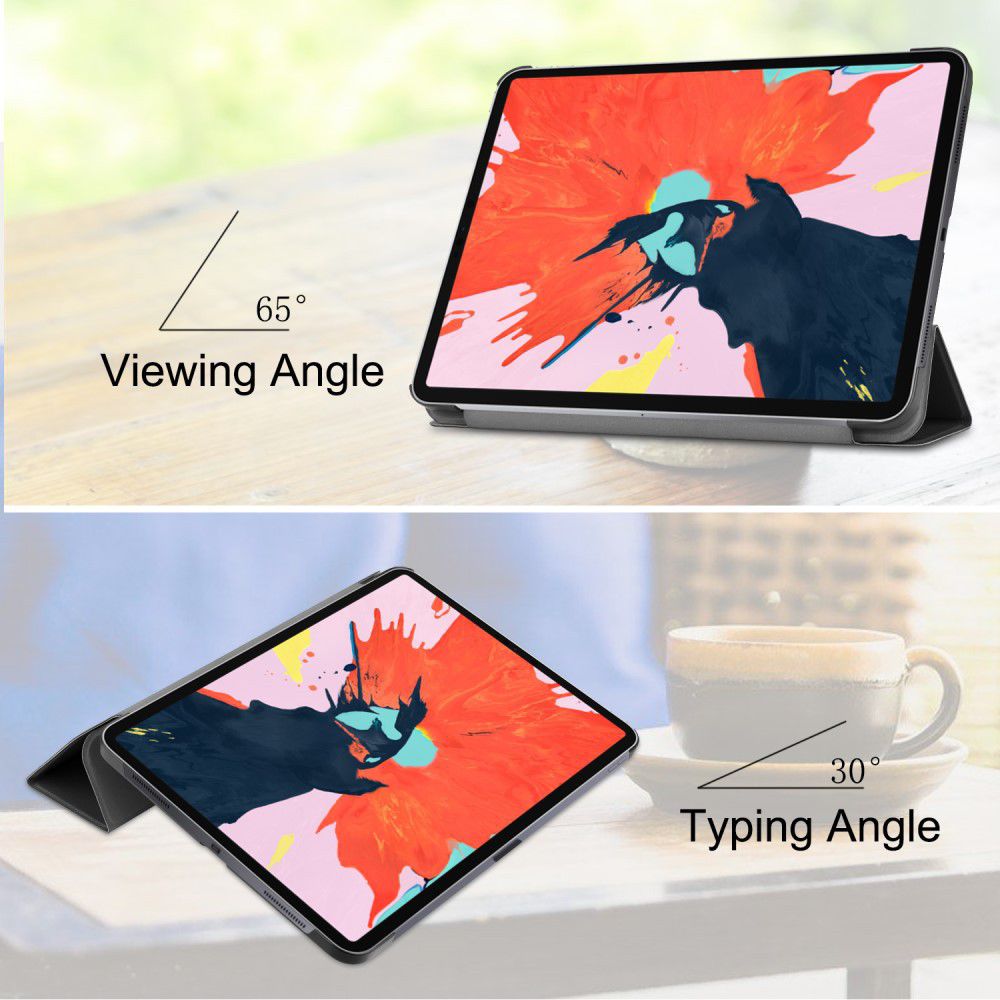 Apple iPad Pro 12.9 (2018) Tri-Fold Flip Case Zwart afbeelding 6