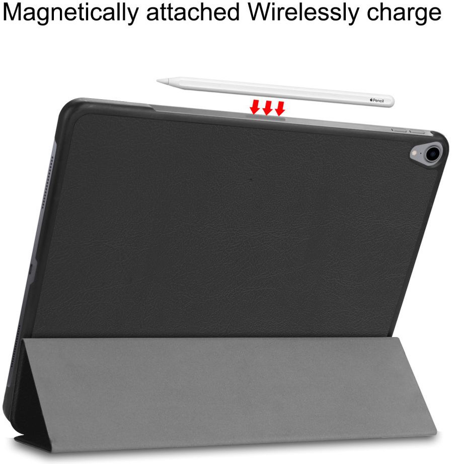 Apple iPad Pro 12.9 (2018) Tri-Fold Flip Case Zwart afbeelding 7