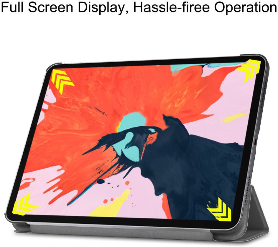 Apple iPad Pro 12.9 (2018) Tri-Fold Flip Case Grijs afbeelding 2
