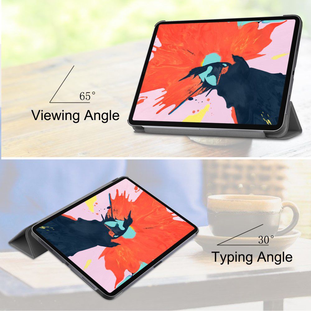 Apple iPad Pro 12.9 (2018) Tri-Fold Flip Case Grijs afbeelding 6