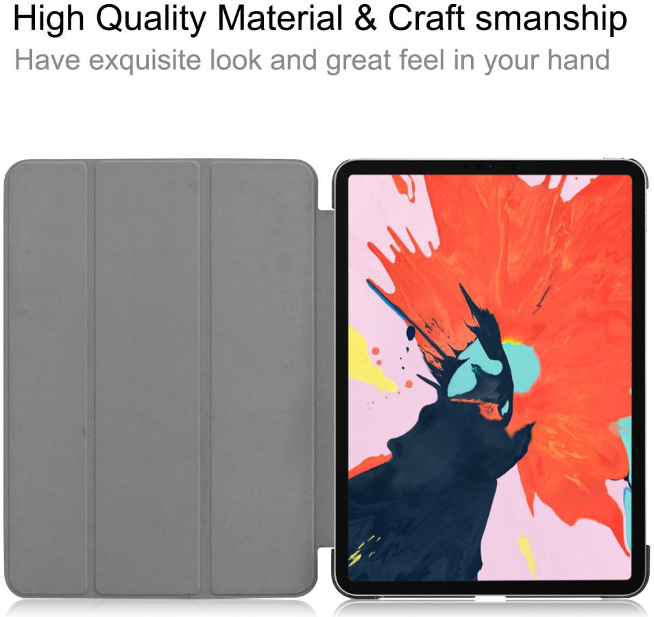 Apple iPad Pro 12.9 (2018) Tri-Fold Flip Case Grijs afbeelding 8