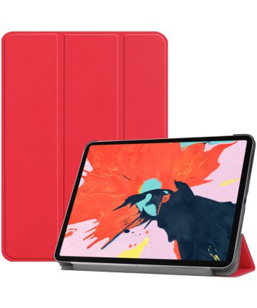 Apple iPad Pro 12.9 (2018) Tri-Fold Flip Case Rood Hoesjes