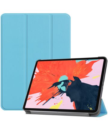 Apple iPad Pro 12.9 (2018) Tri-Fold Flip Case Blauw Hoesjes