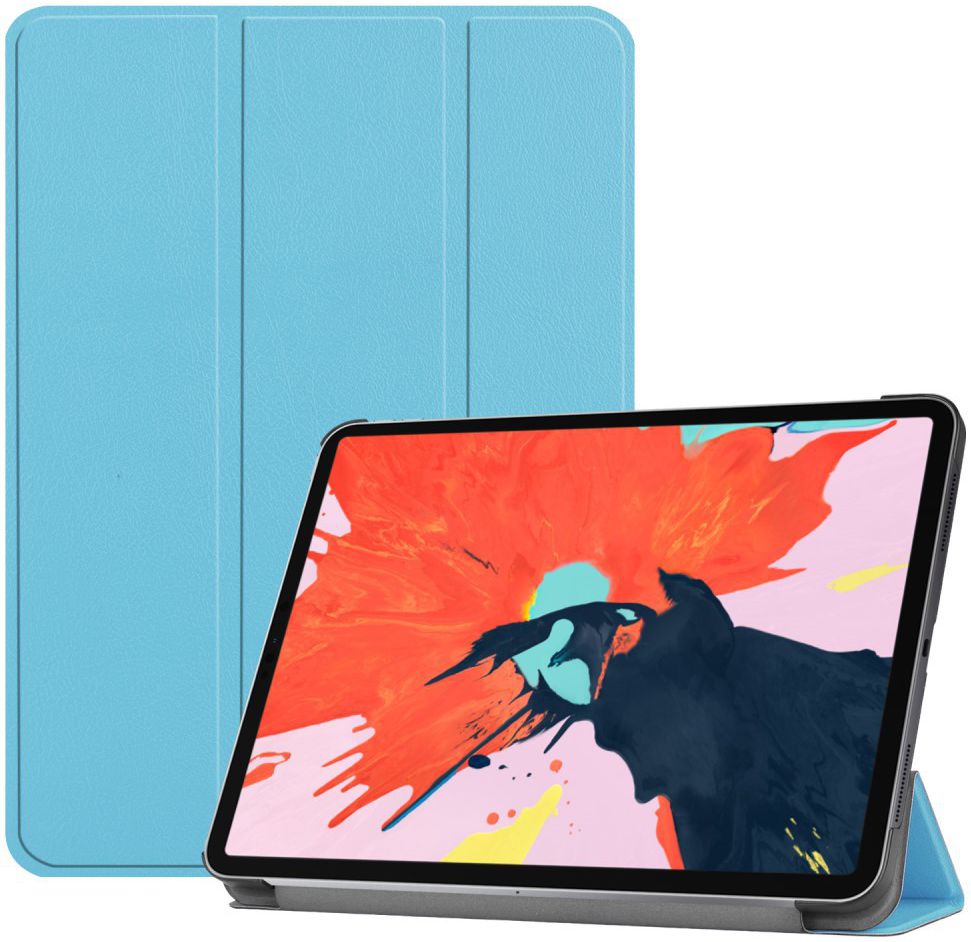 Apple iPad Pro 12.9 (2018) Tri-Fold Flip Case Blauw afbeelding 1
