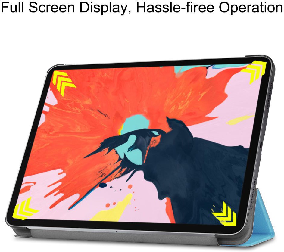 Apple iPad Pro 12.9 (2018) Tri-Fold Flip Case Blauw afbeelding 7