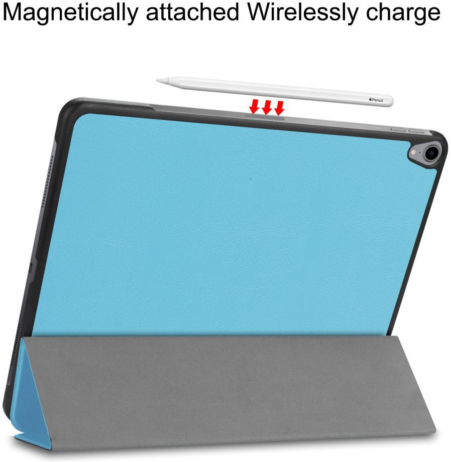 Apple iPad Pro 12.9 (2018) Tri-Fold Flip Case Blauw afbeelding 8