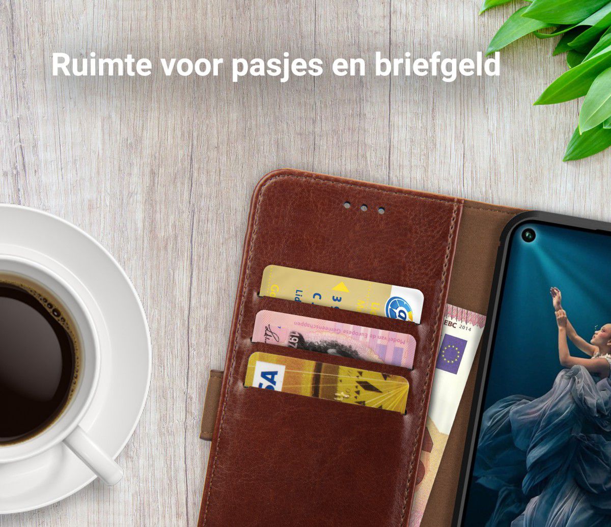 Rosso Element Honor 20 Pro Hoesje Book Cover Bruin afbeelding 9