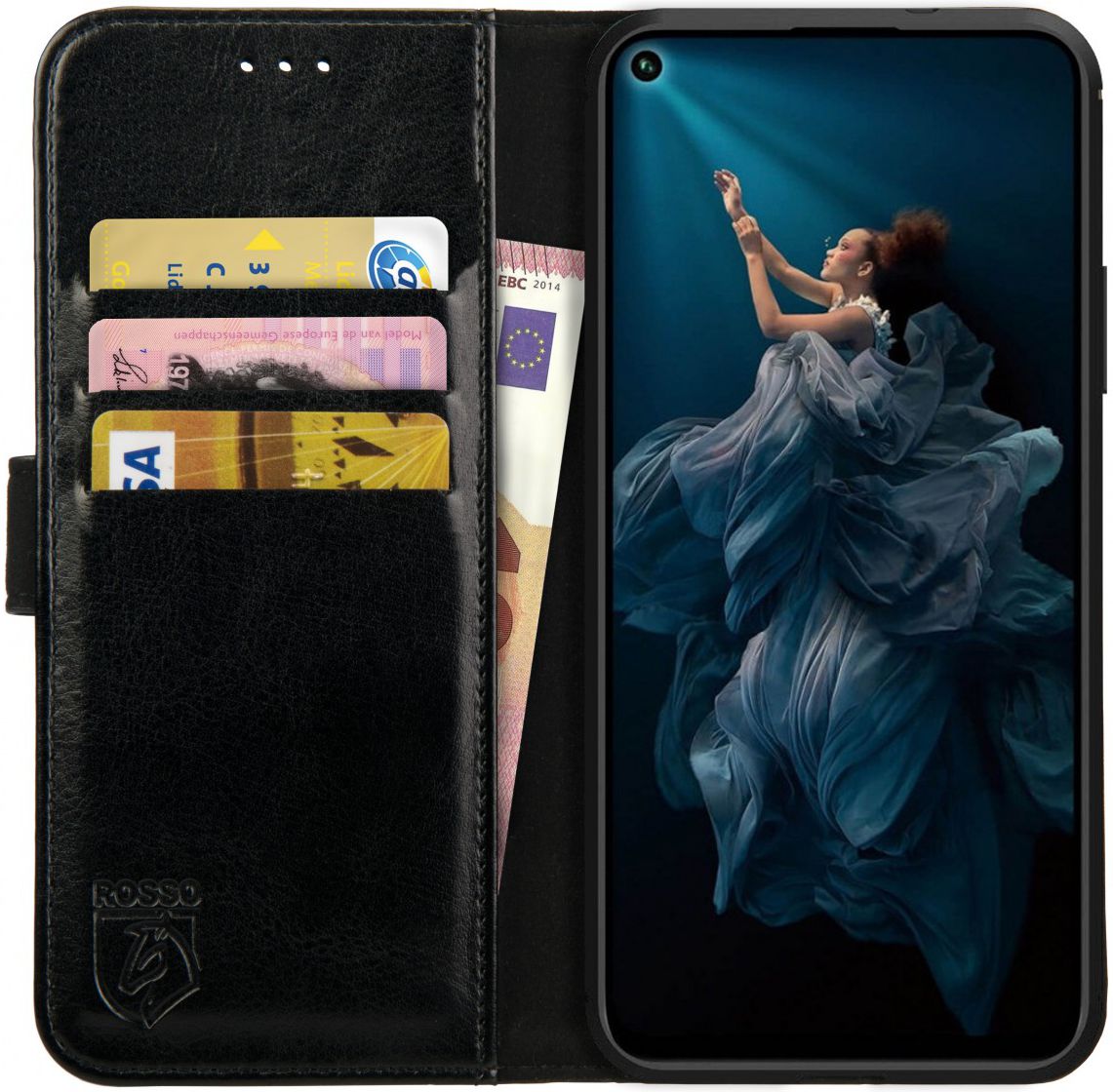 Rosso Element Honor 20 Pro Hoesje Book Cover Zwart afbeelding 1