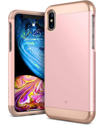 Caseology Savoy Apple iPhone XS / X Hoesje Roze Goud Hoesjes