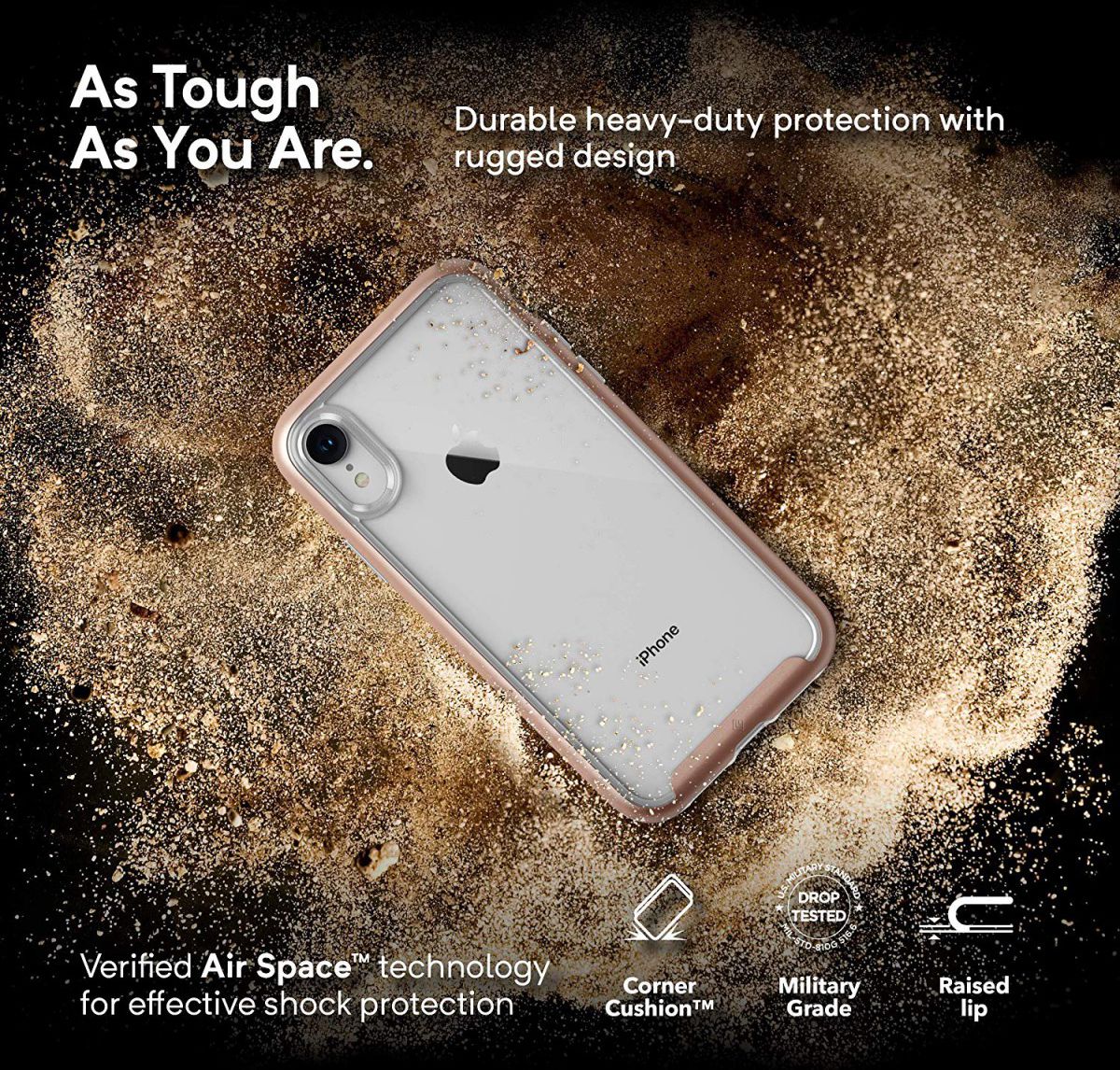 Caseology Skyfall Apple iPhone XR Hoesje Transparant/Roze Goud afbeelding 6