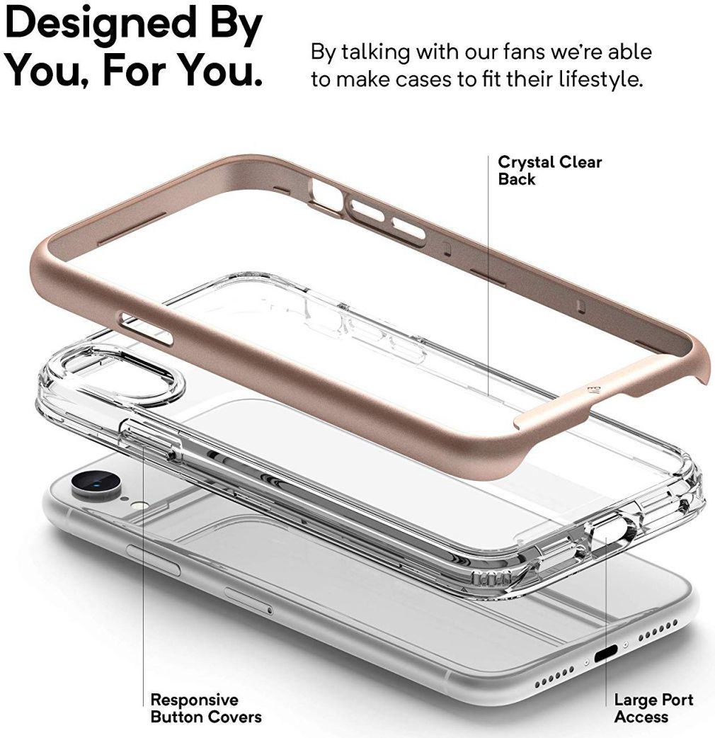 Caseology Skyfall Apple iPhone XR Hoesje Transparant/Roze Goud afbeelding 2