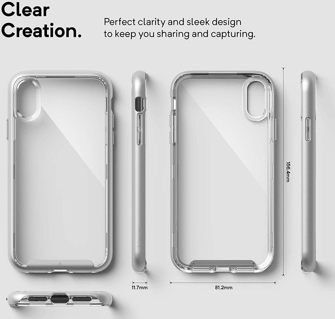 Caseology Skyfall Apple iPhone XR Hoesje Transparant/Zilver afbeelding 4