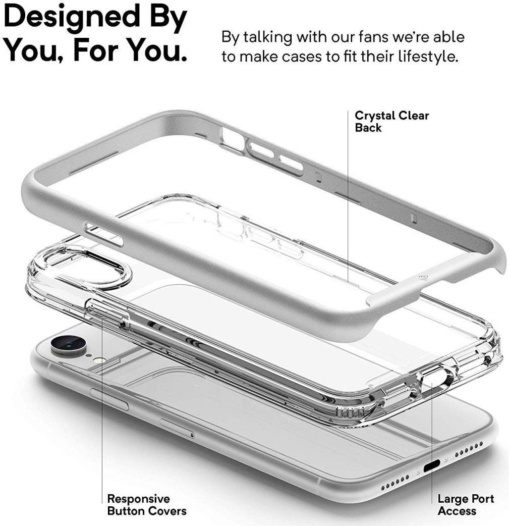 Caseology Skyfall Apple iPhone XR Hoesje Transparant/Zilver afbeelding 2