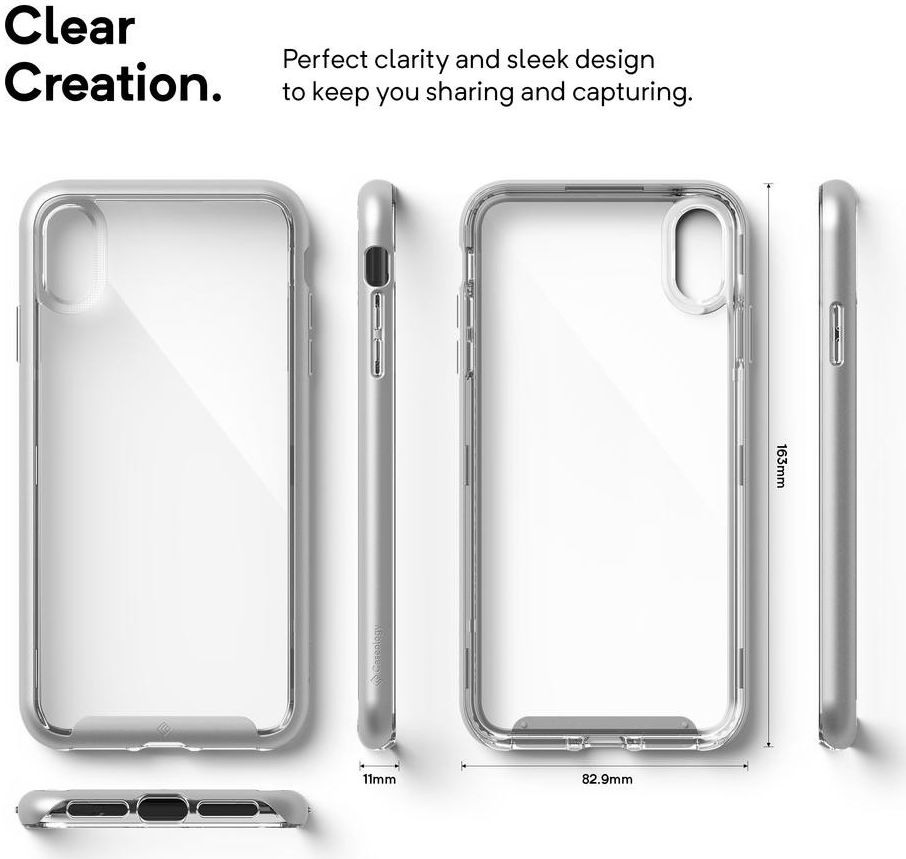 Caseology Skyfall Apple iPhone XS Max Hoesje Transparant/Zilver afbeelding 4