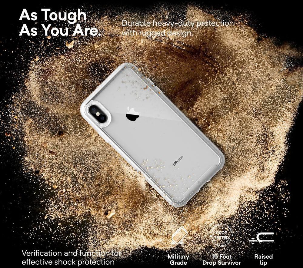 Caseology Skyfall Apple iPhone XS Max Hoesje Transparant/Zilver afbeelding 6