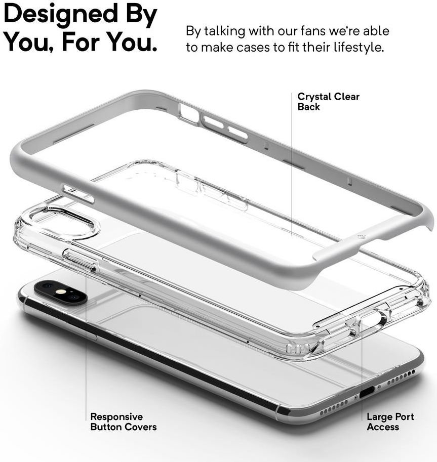 Caseology Skyfall Apple iPhone XS Max Hoesje Transparant/Zilver afbeelding 8