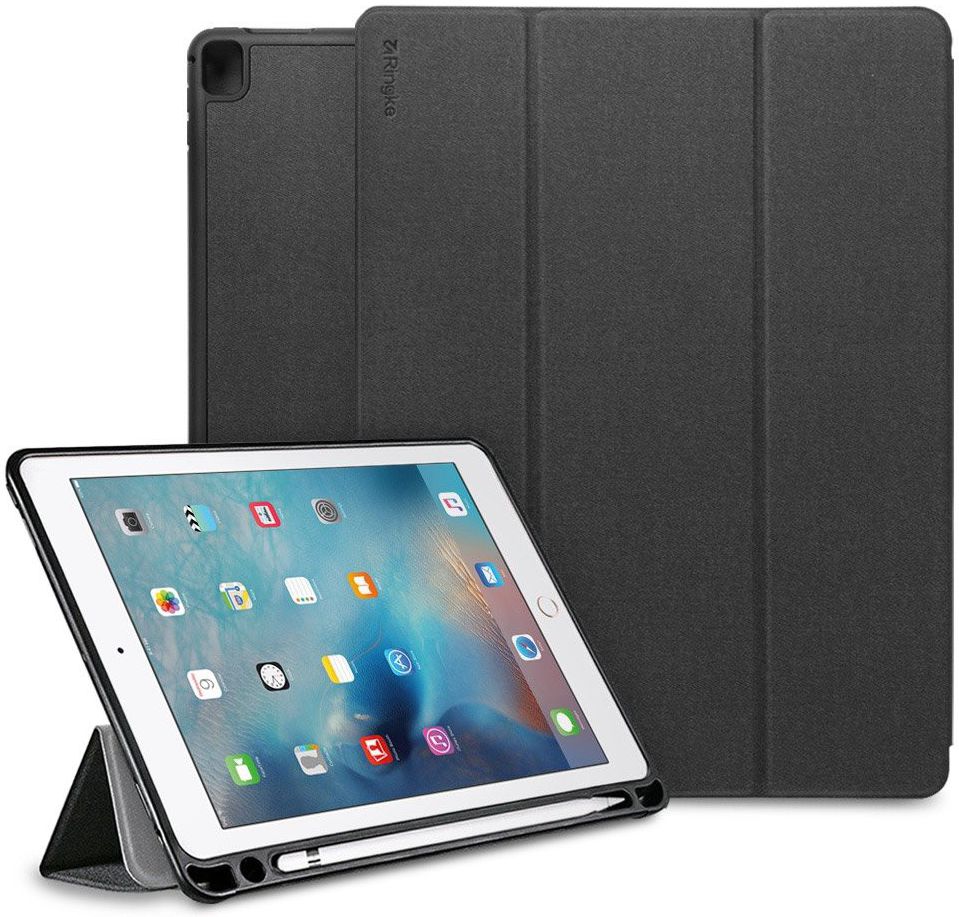 Ringke Smart Case iPad Pro 12.9 (2017) Flip Hoes met Standaard Zwart afbeelding 1