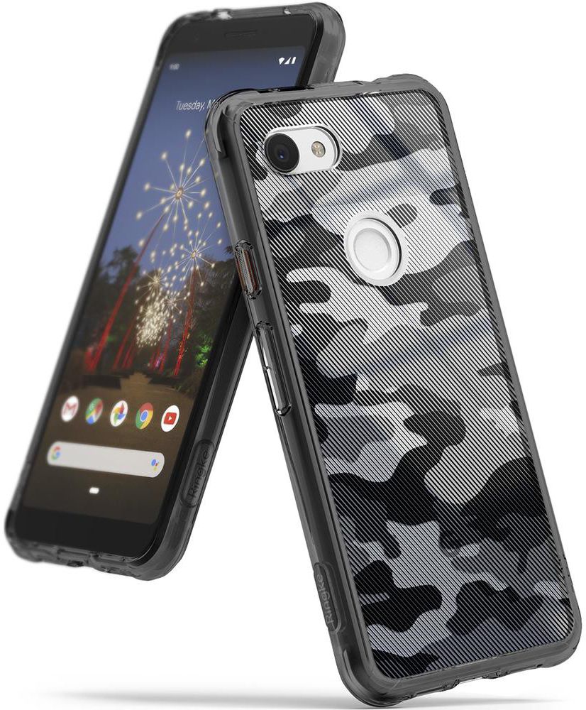 Ringke Fusion Google Pixel 3a Hoesje Camo Zwart afbeelding 1