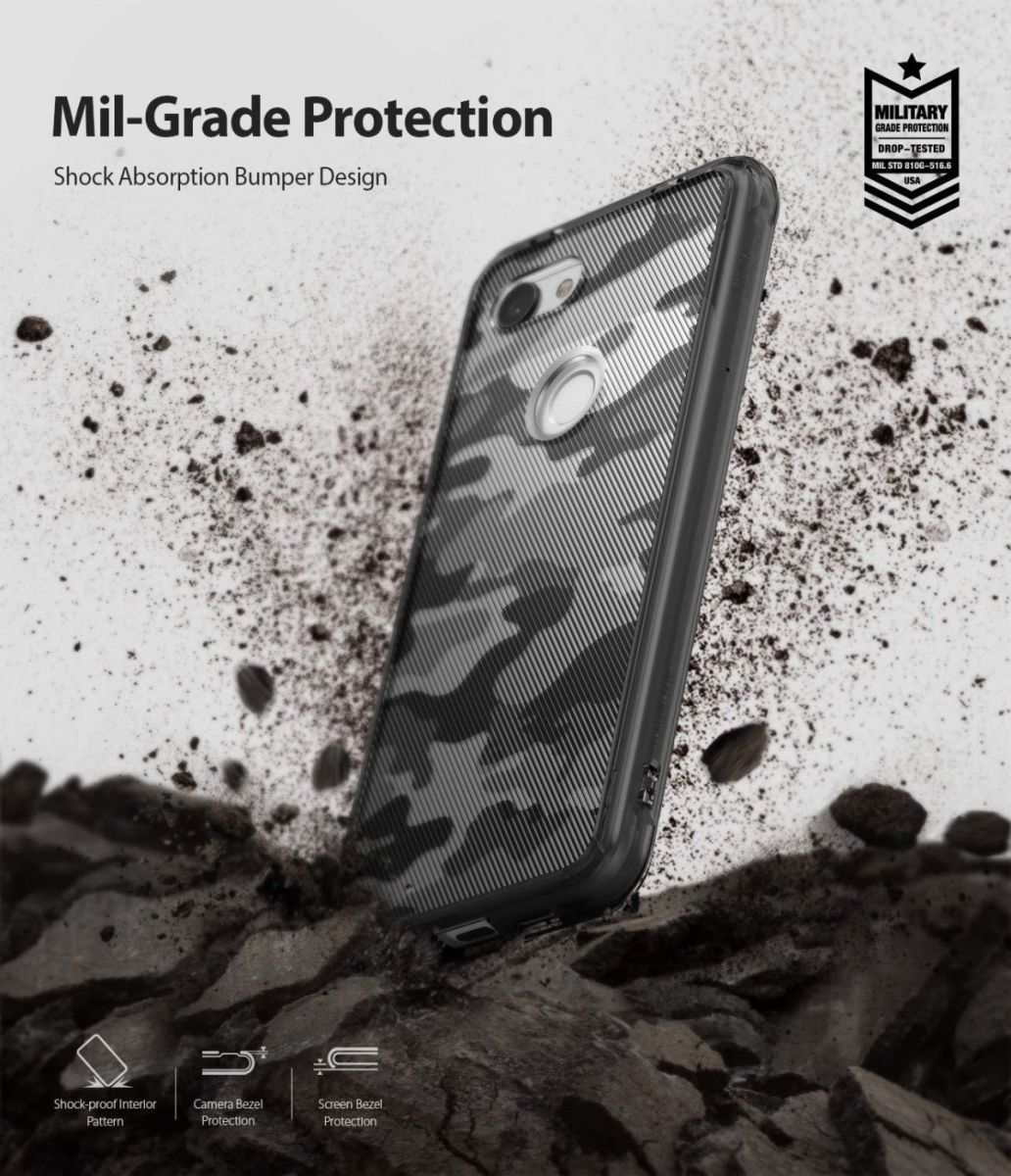 Ringke Fusion Google Pixel 3a Hoesje Camo Zwart afbeelding 2