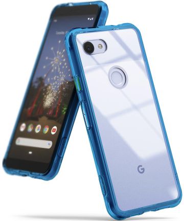 Ringke Fusion Google Pixel 3a XL Hoesje Blauw Hoesjes
