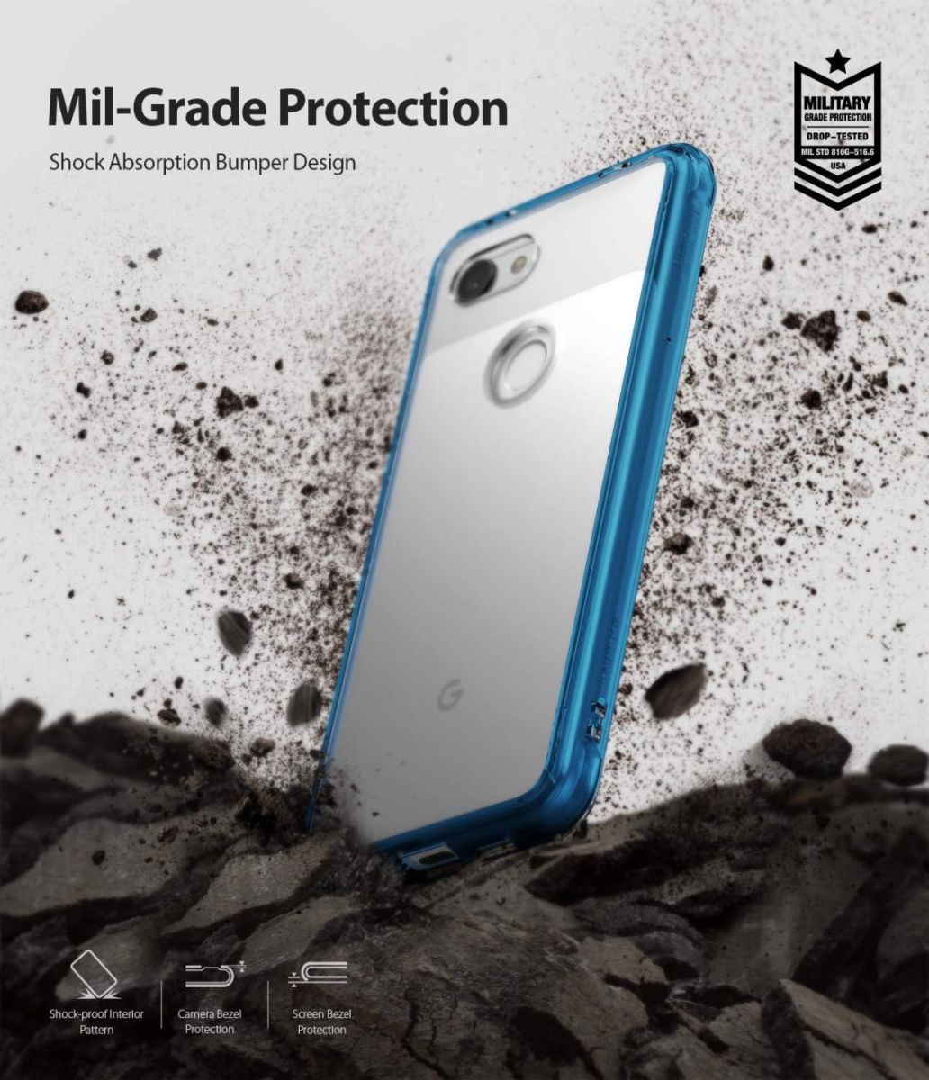 Ringke Fusion Google Pixel 3a XL Hoesje Blauw afbeelding 2