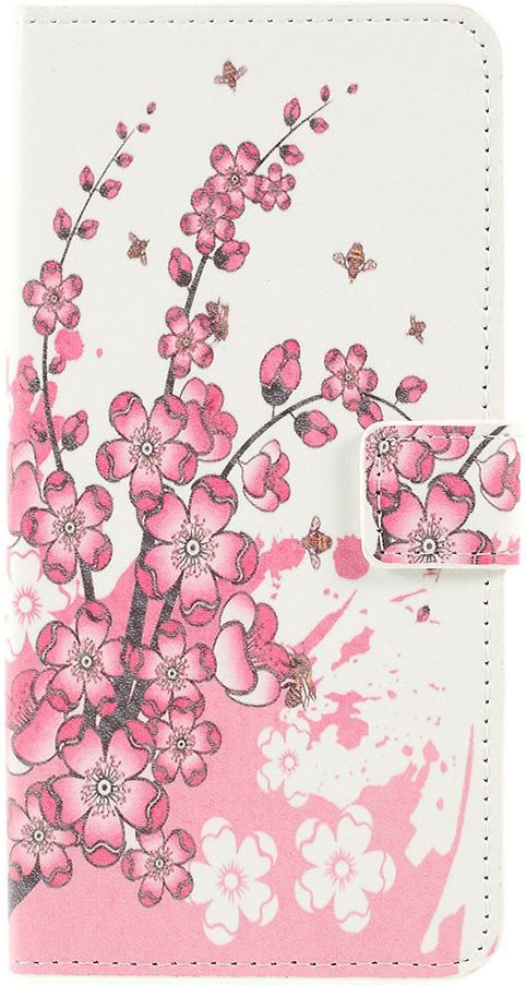 Samsung Galaxy A50 Book Case Hoesje Wallet Kunstleer Print Bloesem afbeelding 1