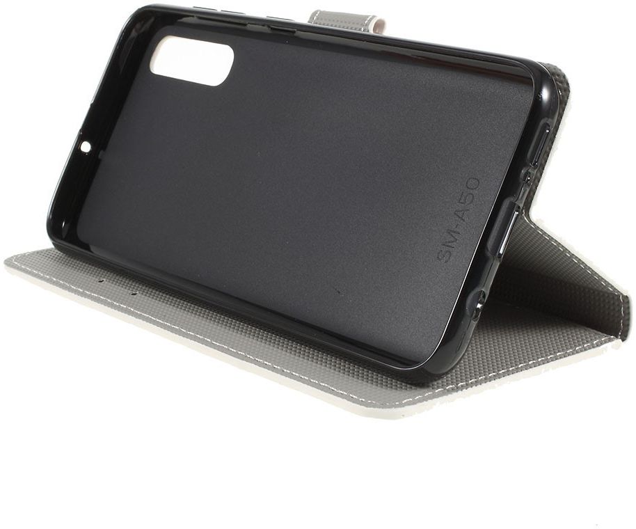 Samsung Galaxy A50 Book Case Hoesje Wallet Kunstleer Print Bloesem afbeelding 3