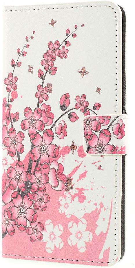 Samsung Galaxy A50 Book Case Hoesje Wallet Kunstleer Print Bloesem afbeelding 4