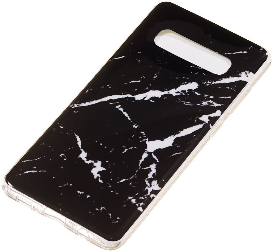 Samsung Galaxy S10 Plus TPU Back Cover met Marmer Print Zwart afbeelding 2