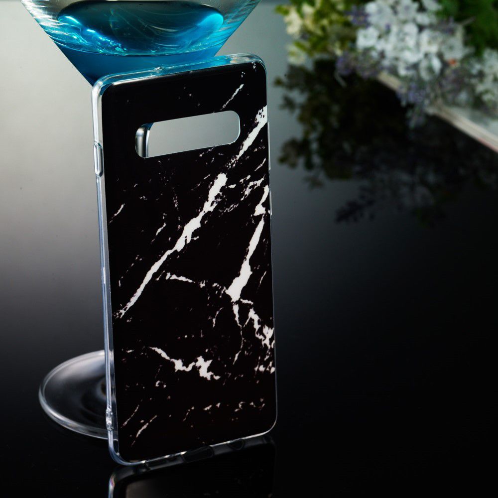 Samsung Galaxy S10 Plus TPU Back Cover met Marmer Print Zwart afbeelding 4