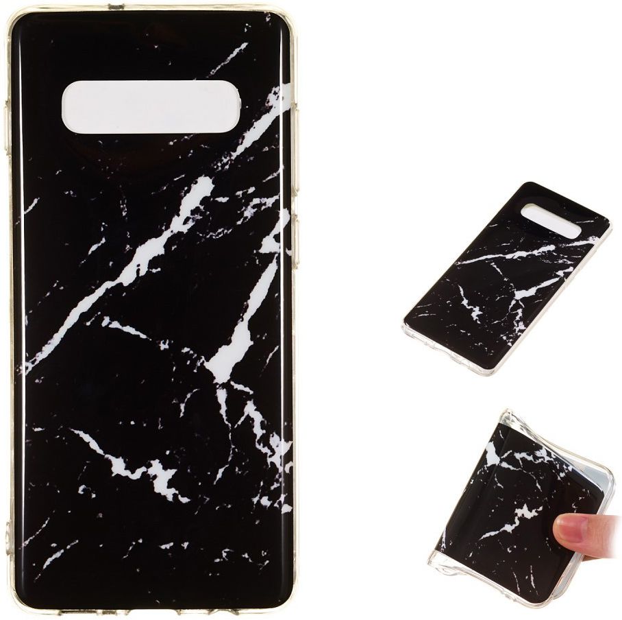 Samsung Galaxy S10 Plus TPU Back Cover met Marmer Print Zwart afbeelding 5