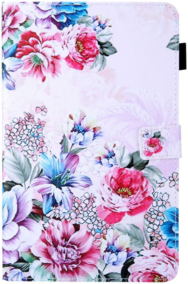Samsung Galaxy Tab A 10.1 (2019) Portemonnee Hoesje Bloemen Print afbeelding 1