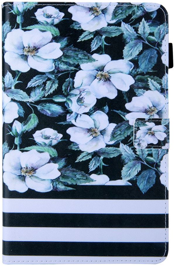 Samsung Galaxy Tab A 10.1 (2019) Portemonnee Hoesje Bloem Print afbeelding 1
