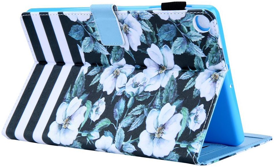 Samsung Galaxy Tab A 10.1 (2019) Portemonnee Hoesje Bloem Print afbeelding 3